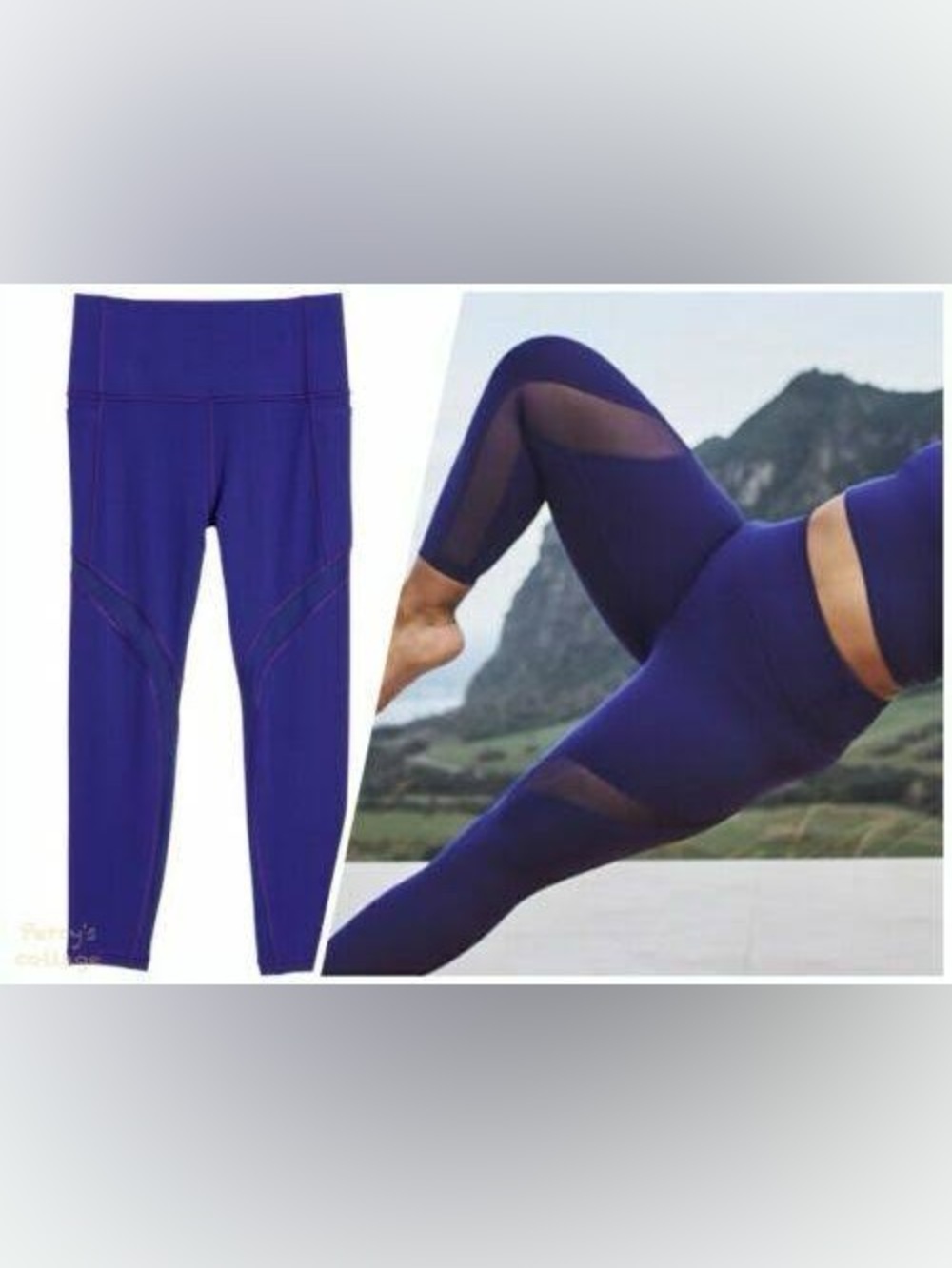 Athleta Salutation Mesh 7/8 Tights leggings purple. Size M